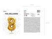 Picture of FOIL BALLOON NUMBER 8 GOLD 34 INCH